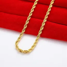 Kedjor Drop Gold Color 6mm Rope Chain Halsband för män Kvinnor Hip Hop smycken Tillbehör Fashion 22inch316d