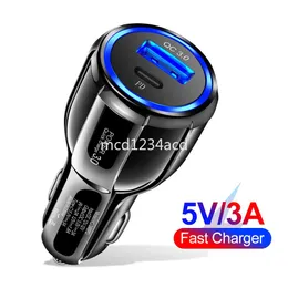 30W Quick Charging Dual Ports PD USB C Car Charger QC3.0 Auto Type c Power Adapters For IPad Iphone 15 12 13 14 Samsung Tablet PC Android phone With Retail Box