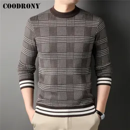 Herrtröjor Coodrony Brand Oneck Knittad ulltröja män Kläder Autumn Winter Ankomst Klassisk Casual Rands Pullover Jersey Z1175 231128