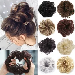 women Headwear Hair Accessories Scrunchie Synthetic Bun Extensions Curly Messy Elastic Elegant Chignons Piece For Women and Children A298