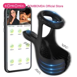 Sex Toy Massager Vibrating Penis Cock Ring Silicone Stronger Erection Toy 10 Vibration Modes Perineum Testicles Stimulation Mens Vibrator