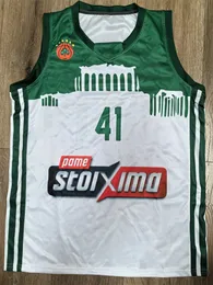 Panathinaikos 2023-24 Away Uform Yeni Sezon Jersey #41 Hernangomez Basketbol Forması Herhangi bir isim ve numara ile özelleştirildi