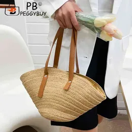 Evening Bags Summer Shoulder Bag Large Capacity Shell Hand-woven Bag Fashion Casual Portable Elegant Solid Color for Weekend Vacation 231129