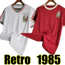Top-Thailand-Fußballtrikots Mexiko 1985 Retro-Kit-Fußballtrikot, rote und weiße Fußballtrikots