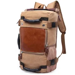 KAKA Vintage Canvas Travel Backpack Men Women Large Capacity Luggage Shoulder Bags Backpacks Male Waterproof Backpack bag pack 210253n