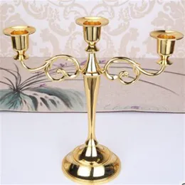 Metal chapeado castiçais prata ouro preto 3 braços 5 braços liga de zinco pilar de alta qualidade para casamento candelabros castiçal hold2684