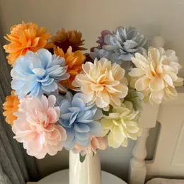 Decorative Flowers 10 Branches Dahlia Artificial Pink Blue Home Party Holiday Simulation El Wedding