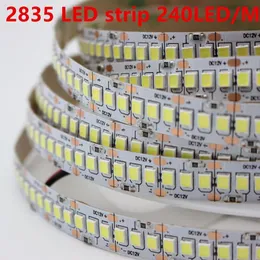 1 2 3 4 5m Lot 10mm PCB 2835 SMD 1200 LED şerit bant DC12V 24V IP20 Su geçirmez esnek ışık 240 LED'ler M BEYAZ SICAK BEYAZ2482