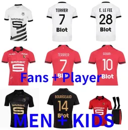 23 24 Stade Rennais maglie da calcio Guirassy kitTerrier 2023 2024 maillots Rennes Niang Camavinga Bourigeaud DOKU NZONZI magliette da calcio da uomo kit per bambini