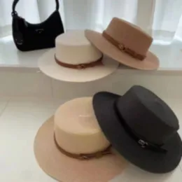 Дизайнерская соломенная шляпа бренд буква шляпа шляпа женская шляпа ведра летняя ароматная коричневая пояс Соломенная шляпа