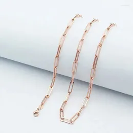Ketten 585 Lila Gold Dicke O-förmige klobige Halskette Kreativ Einfach Klassisch 14K Rose Charm Schmuck Stapeln