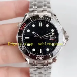 Super Om Factory Cal.2507 Movement Automatic Watch Men 's 41mm Black Dial 300m 007 50 주년 기념식 강 팔찌 남성 스포츠 기계식 시계 손목 시계