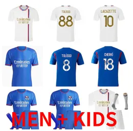 23/24 MAILLOT White Home Jersey Lyon Soccer Jerseys 2023 2024 Olympique Lyonnais ol koszule piłkarskie Traore Memphis Men Zestawy dla dzieci Koszulka piłkarska