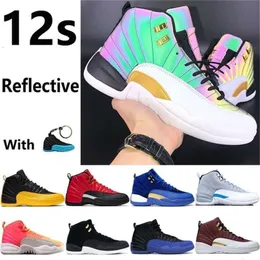 New 12 12s Jumpman Basketball Shoes Iridescent Reflective Sunrise Reverse Flu Game University Gold Cny Bulls Gym Red Mens Trainer Sneakers