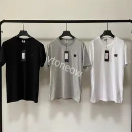 Camisa dos homens do desenhista Camisetas Verão CP Homens Camisetas Puro Algodão Crewneck Manga Curta Jovens Estudantes Simples Solto Meia Cor Sólida Camiseta Top M-2XL