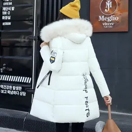 Mulheres para baixo parkas parka casacos de inverno longo algodão casual pele com capuz jaquetas grosso quente feminino casaco 231129