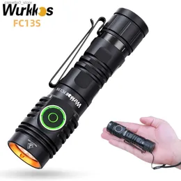 Torches Wurkkos-FC13S Rechargeable 18650 Flashlights 2500 High Lumens 6 Modes- Super Bright IP68 EDC for Camping Hiking Emergency Torch Q231130