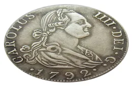 Spagna 48 Reales Carlos IV 17921776 CAROLUS IIIIDEIG Mestiere Argento Placcato Copia Monete Ornamenti accessori decorazione della casa6283409