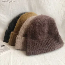 Beanie/Skull Caps 2023 FC Japanese Hat Big Caps Candy Colored Wool Hat IC Sticked Hat Skiing Cap Big Hat Korean Hat Y2K varm hatt tjock mild hatt Q231130