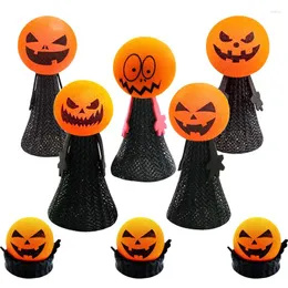 Bomboniera di partito 10/20Pc Halloween Salto bambola Bomboniere Giocattoli Testa di zucca nera Rimbalzo Elfo Pinata Riempitivi per bambini Regali di compleanno