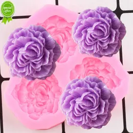 New Peony Flower Silicone Molds Wedding Cupcake Topper Fondant Cake Decorating Tools Soap Resin Clay Candy Chocolate Gumpaste Moulds