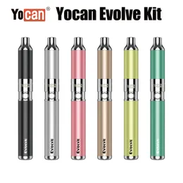 정통 Yocan Evolve 키트 왁스 기화기 석영 듀얼 코일 vape 펜 E 담배 키트 여분의 QDC DAB 100% Real