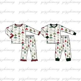 Kledingsets Kerst Kinderen Winter Baby Meisjes Jongens Kerstkleding Pyjama Groothandel pakken Kerstboom pyjama-outfits met lange mouwen 231129