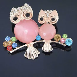Breast Flower Accessories Fashionable and Cute Cat's Eye Stones Owl Brooch Clothing