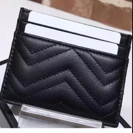 Luxurys Designers Fashion Genuine Leather Men Womens Card Holders Black Lambskin Mini Wallets Coin Purse Pocket Slot Pocket 2021315g