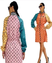 새로운 여름 캐주얼 여성 느슨한 셔츠 드레스 지퍼 미니 스커트 인쇄 브랜드 파티 클럽 작업 비즈니스 셔츠 드레스 Mujer Street 스타일 스커트