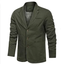 Mens Suits Blazers Bahar Sonbahar Blazer Ceket Erkekler Pamuk Yıkalı Takım Slim Fit Lüks İş Askeri Ordu Bombacı M5XL 231129