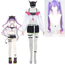 Hololive Tokoyami Towa Cosplay Costume And Hat Vtuber S Wig Headgear Halloween Virtual Youtuber Sexy Clothing