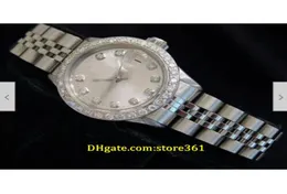 20 estilo vestido casual mecánico automático 26 mm señora reloj de acero inoxidable plata diamante dial bisel6223107