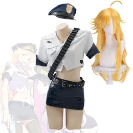 أنيمي أنيمي الأزياء Cosplay Costume Panty Wig Hat Stocking مع Garterbelt Halloween Party Sexy Policemanm