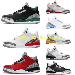 Red jumpman Cardinal 3 Green Kids basketball Pine shoes 3s Racer Blue Cool Grey Hall of Fame Court Purple Laser Orange trainers Boys Grils Children sports sneakers