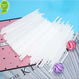 NOWOŚĆ 100/200pcs plastikowy Lollipop Stick Bezpieczny biały DIY Akcesoria do pieczenia ciasto czekoladowe cukier