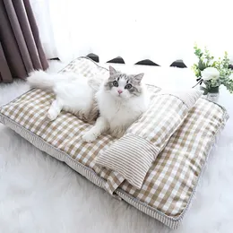 Kennes Pens Pet Dog Bed Soft Lounger Pet Bed House for Dogs Cats Przytulna sofa Sofa ciepła szczeniaka Kennel Mat Cat Mattress Pet Zapasy 231124