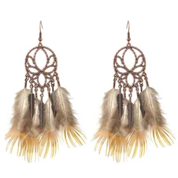 Other Idealway Bohemian Brown Feather Long Drop Earrings For Women Party Fashion Jewelry Delivery Earringslry Dhoti