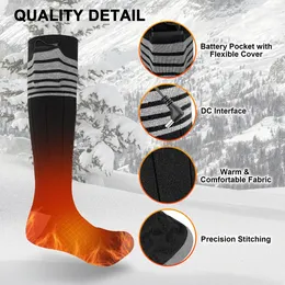 Sports Socks Winter Heated Thermal Stockings Men s Heating Foot Warmer Electric Warm Cycling Ski Trekking 231129