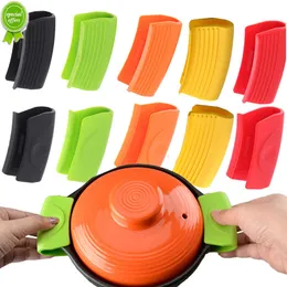 Nytt silikon Hot Hande Holder Heat Resistant Potholder Cookware Handtag Gjutjärn Skilletter Handtag Grip Cover Kitchen Gadgets
