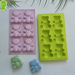 Nuovo stampo 3D per orsetti adorabili, stampo per torta, stampo in silicone, utensili da cucina, per biscotti, caramelle, gelatina, muffin, sapone