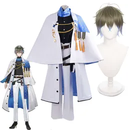 Nijisanji ike eveland cosplay traje virtual youtuber luxiem adulto uniforme completo terno vtuber joga peruca chapelaria