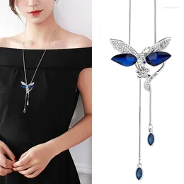 Hanger Kettingen Trendy Collier Femme Dragonfly Lange Hangers Voor Vrouwen Eenvoudige Kristallen Ketting Kolye Vrouwelijke Mode-sieraden 2023