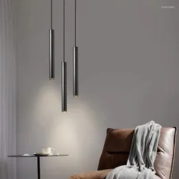 Lâmpadas de lâmpadas pendentes Modern LED Long Tube Frept para o quarto Banheiro pendurado iluminação Luminária Barra de decoração de cabeceira interna de cabeceira