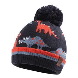 Berretti Cappelli Inverno Bambino Ragazzi Cappello da dinosauro Autunno Bambini Caldo lavorato a maglia Beanie per bambini Moda adatto per 2-10 anni 231129