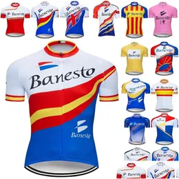Cycling Shirts Tops Banesto Team Pro Jersey Mtb Ropa Ciclismo Mens Women Summer Maillot Bike Wear 220226 Drop Delivery Sports Outdoors Dh5Do