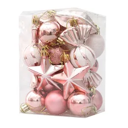 Christmas Decorations 20/29PCS Pink Christmas Ball Ornaments Tree Decorations For Festive Wedding Party Christmas Pendant Holiday DIY Decorations 231129