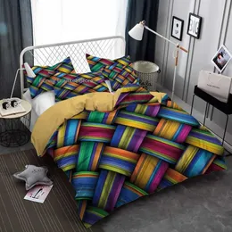 Conjuntos de cama Knit Crossing Shape Bedding Set Quente Cool Color Duvet Cover Sets Consolador Roupa de cama Twin Queen King Single Size Drop 231129