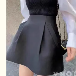 Skirts A Line Puffy Mini Black Skirt Women High Waist Korean Style Fall Wild Casual Sexy Retro Y2k Suits Faldas Mujer Moda 2023 Jupe 231129