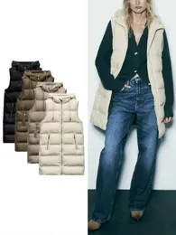 Gilet da donna Donna Idrorepellente Protezione dal vento Piumino Gilet Autunno Inverno Collo alto Senza maniche Con cappuccio Capispalla caldo 231129